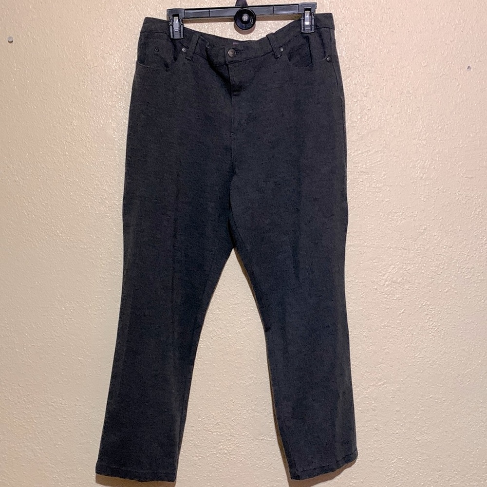 Gloria Vanderbilt Pants Straight Dark Gray Stretchy Size 16 "Amanda"